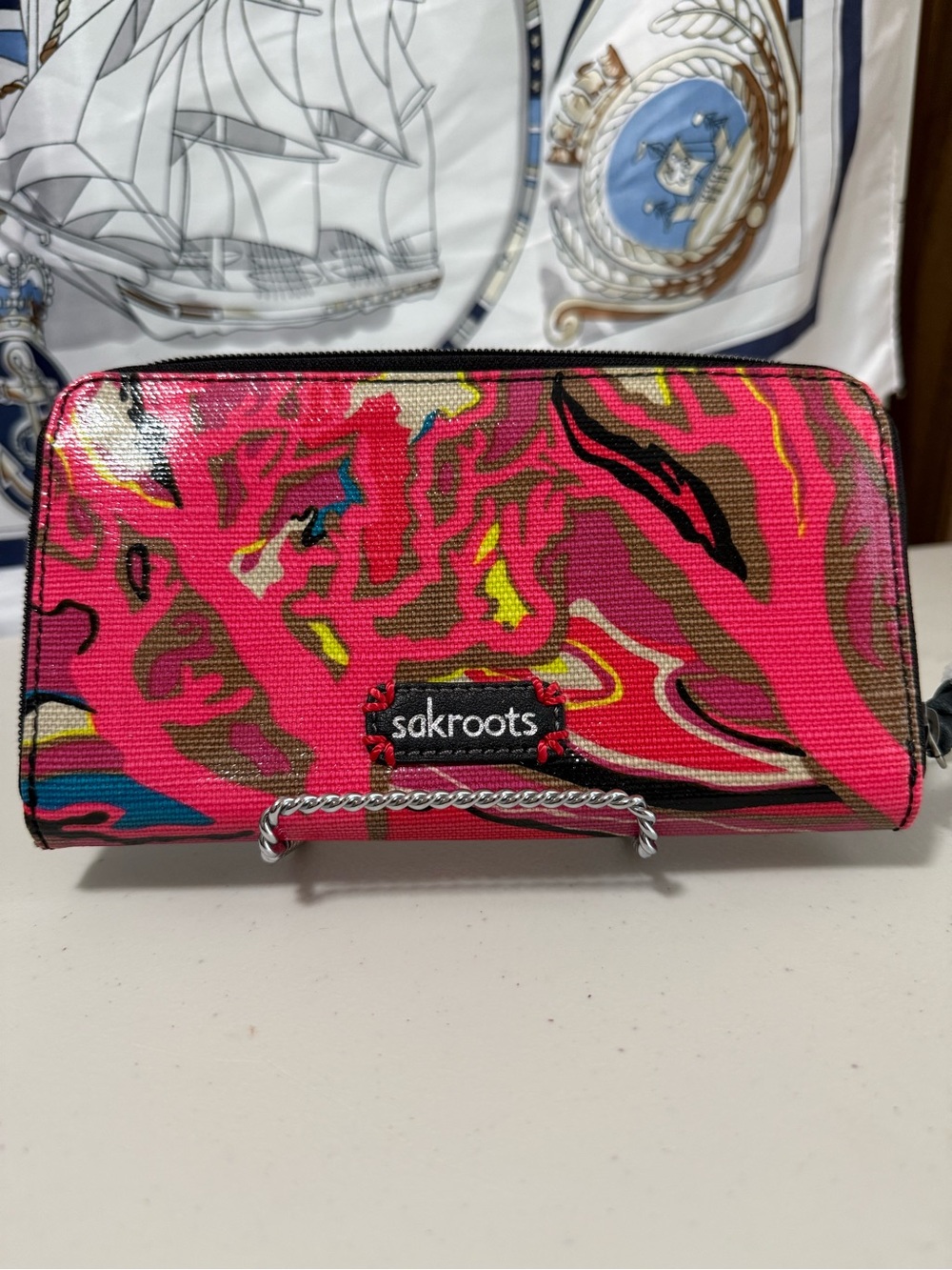 Sakroots Hot Pink Multicolor Zip Wallet NWOT